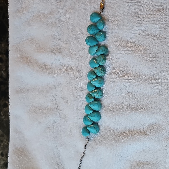 Turquoise adjustable bracelet with Clasp Closure Silver Chain. EUC - Picture 8 of 8